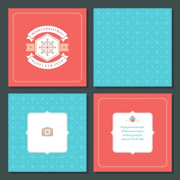Navidad tarjeta de felicitación vector diseño y fondo patrón — Archivo Imágenes Vectoriales