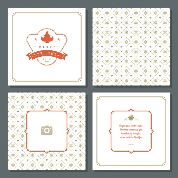 Carte de vœux de Noël design vectoriel et fond de motif — Image vectorielle