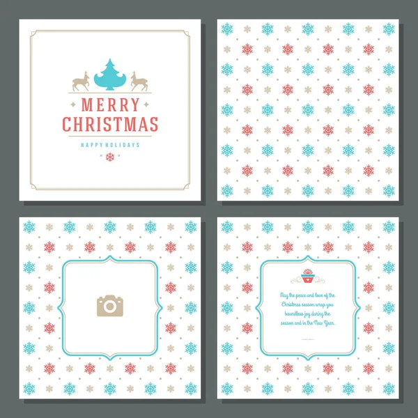 Christmas wenskaart vector design en patroon achtergrond — Stockvector