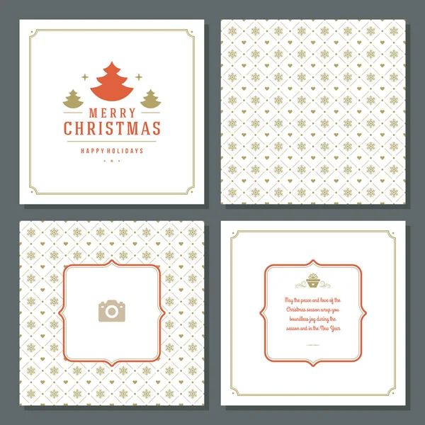 Carte de vœux de Noël design vectoriel et fond de motif — Image vectorielle