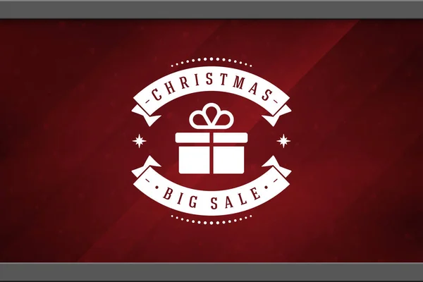 Christmas sale sticker label design on window background — Stock Vector