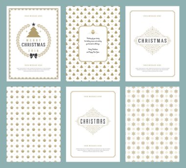 Neşeli Noel tebrik kartları şablonları ve desenler arka planlar