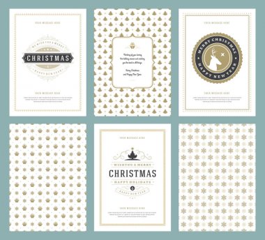 Neşeli Noel tebrik kartları şablonları ve desenler arka planlar