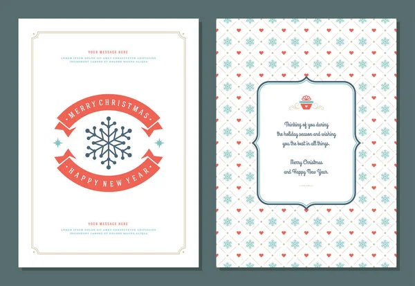 Plantilla de diseño de tarjeta de felicitación de Navidad . — Vector de stock