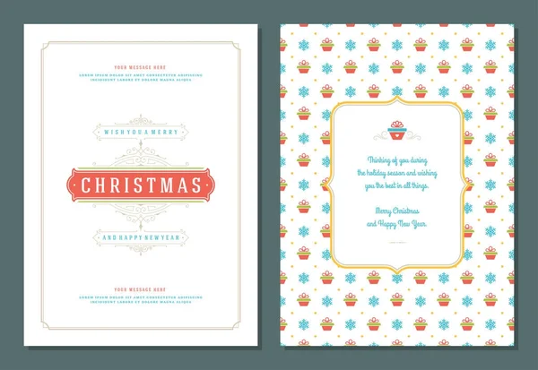Design-Vorlage für Weihnachtsgrußkarten. — Stockvektor