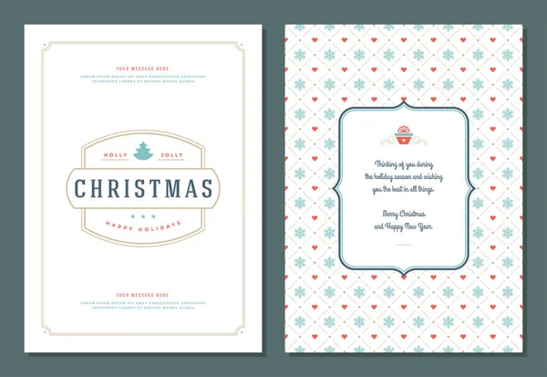 크리스마스 인사말 카드 디자인 서식 파일. — 스톡 벡터