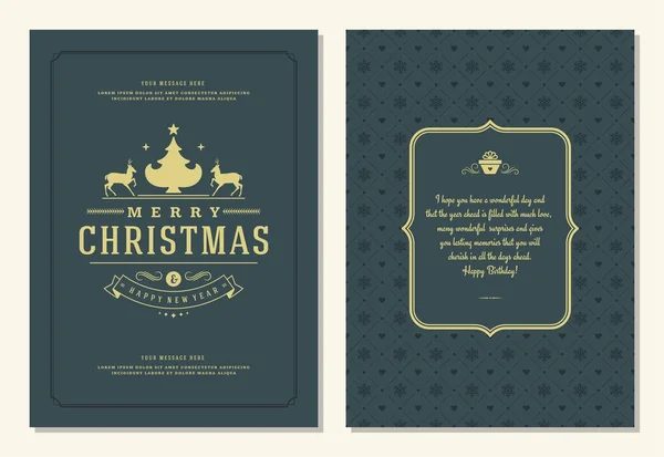 Design-Vorlage für Weihnachtsgrußkarten. — Stockvektor