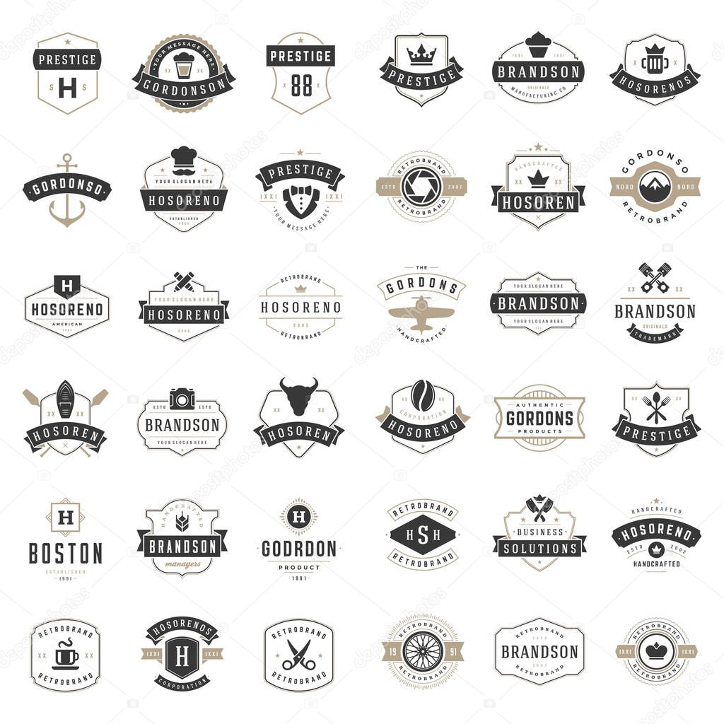 Vintage Logos Design Templates Set.