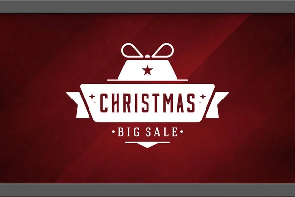 Christmas Sale Sticker Label Design Window Background Vector Illustration Website — Stock Vector