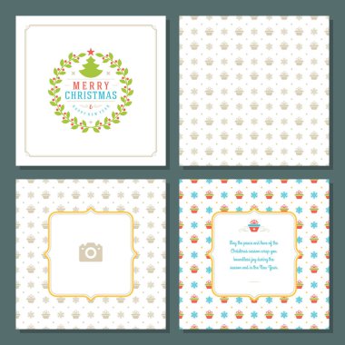 Noel tebrik kartı tasarımı ve şablon geçmişi, Mutlu Noeller dilekleri ve aile fotoğrafı.