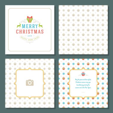 Noel tebrik kartı tasarımı ve şablon geçmişi, Mutlu Noeller dilekleri ve aile fotoğrafı.