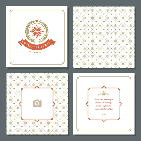 クリスマスのグリーティング カードのベクトルのデザインとパターンの背景 — ストックベクタ