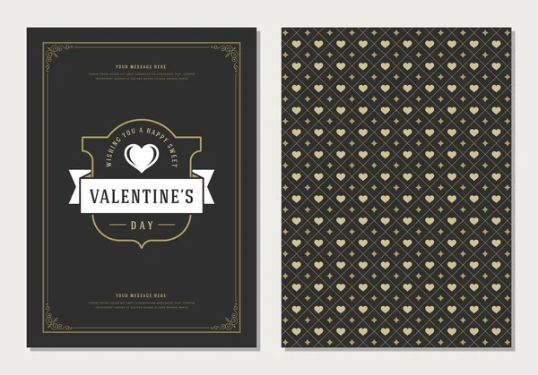 Glückliche Valentinstag Grußkarte oder Poster Vektor Illustration. — Stockvektor