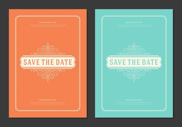 Bryllup Gemme Dato Invitation Kort Vektor Illustration Bryllup Invitere Titel – Stock-vektor