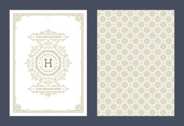 Vintage süsleme tebrik kartı vektör şablonu.