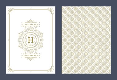 Vintage süsleme tebrik kartı vektör şablonu.