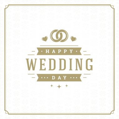 Düğün tarihi davet kartı vektör çizim kaydedin. Düğün davet başlık vintage tasarım. Altın arka plan stili ve desen.