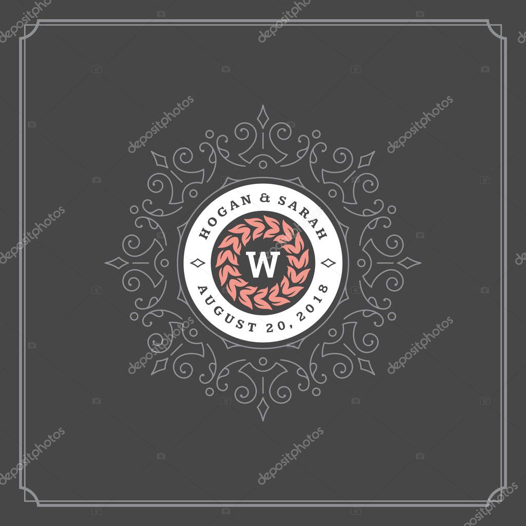 Wedding save the date invitation card vector illustration. Wedding invite title vintage design. Chalkboard style.