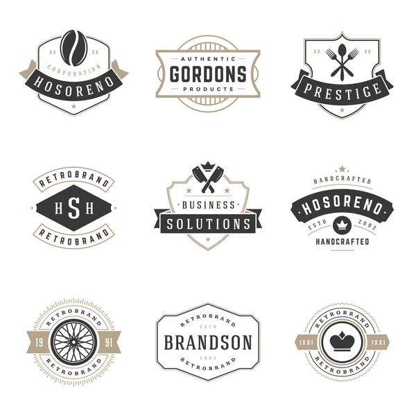 Conjunto de modelos de design de logotipos vintage. Elementos dos logotipos vetoriais —  Vetores de Stock