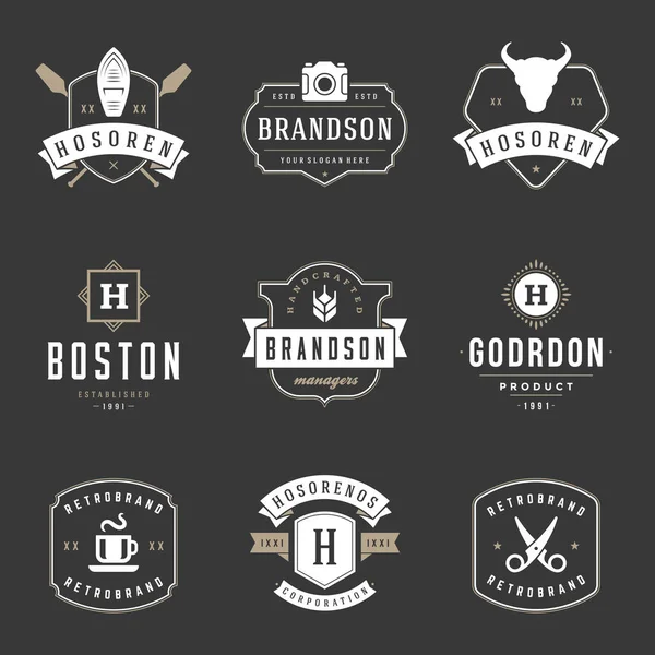 Conjunto de plantillas de diseño de logotipos vintage. Vector logotipos elementos — Vector de stock