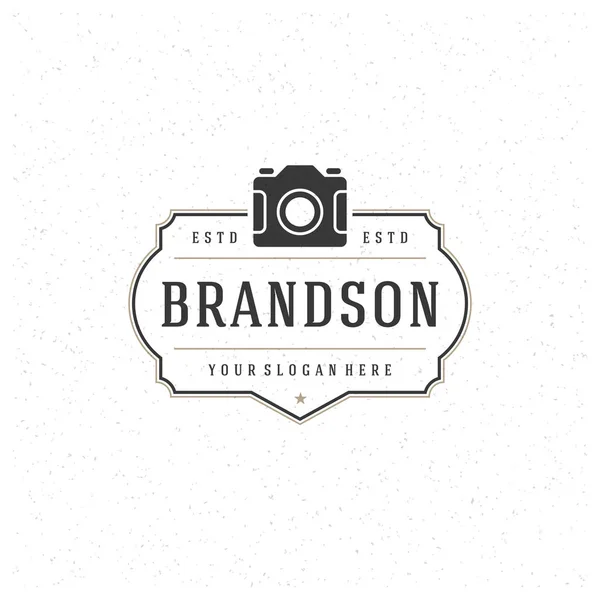 Fotograf Logotype designelement i vintagestil Badge — Stock vektor