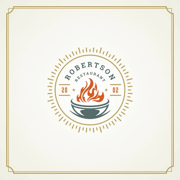 Εστιατόριο Λογότυπο Πρότυπο Διανυσματικά Εικονογράφηση Σχάρα Σιλουέτα Καλή Για Badge — Διανυσματικό Αρχείο