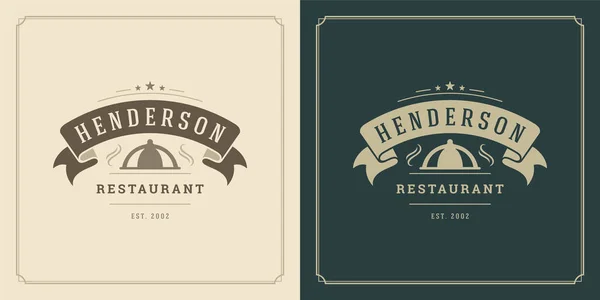 Restaurant logo ontwerp vector illustratie lade silhouet — Stockvector