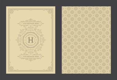 Vintage süsleme tebrik kartı kaligrafik dekoratif girdaplar ve vignette çerçeve tasarım vektörü şablonu