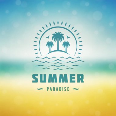 Yaz tatili etiketi veya rozet tipografi sloganı