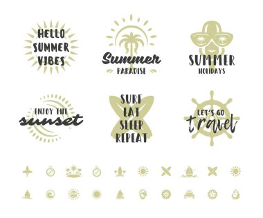 Yaz tatili tipografisi ilham verici alıntılar ya da deyimler tasarımı