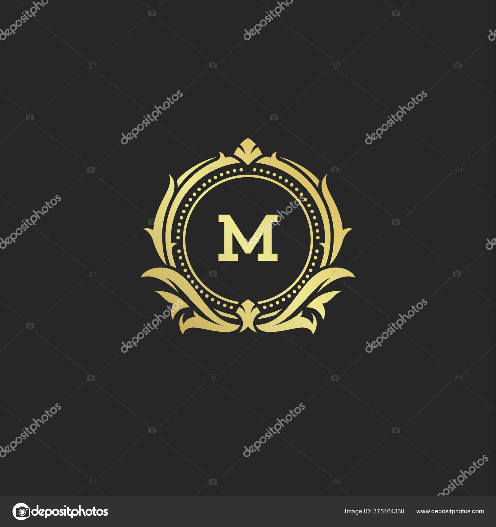Luxus vintage ornament logo monogramm wappen vorlage design vektor  illustration Stock-Vektorbild von ©Provectors 375164330, image size:1600x1700