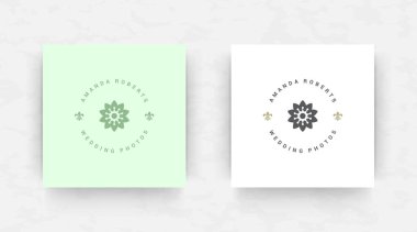 Zarif marka logo tasarımı şablon vektör çizimi.