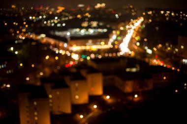 Gece cityscape bulanık bakış.