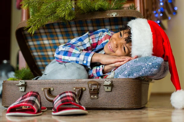 Pequeña sonrisa de la mañana de Santas . — Foto de Stock