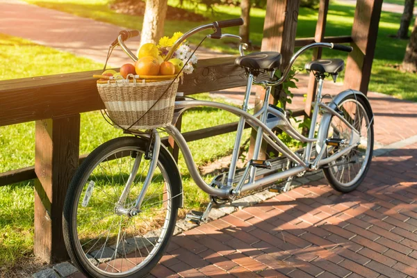 Vélo tandem dans le parc . — Photo