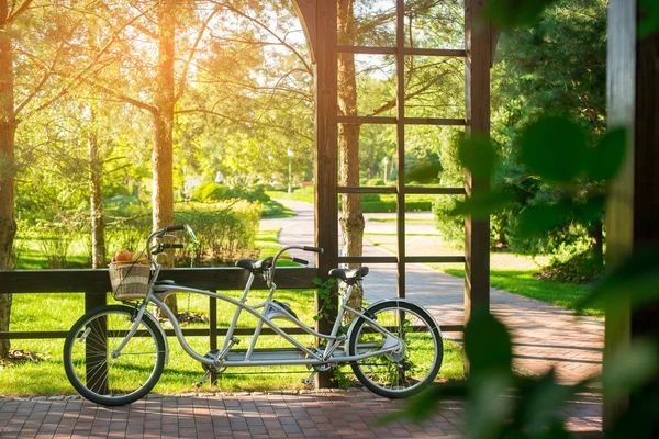 Ποδήλατο με καλάθι με φρούτα. — Φωτογραφία Αρχείου