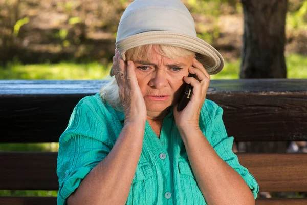 Stressed woman with phone. — Stock Photo, Image