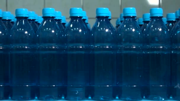 Filas de botellas de agua . — Vídeos de Stock