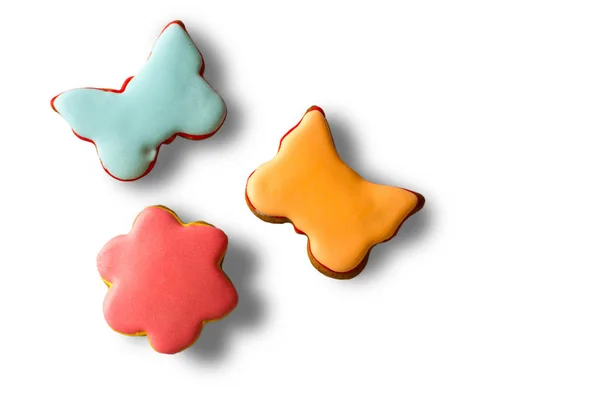 Pequenos biscoitos com esmalte colorido . — Fotografia de Stock