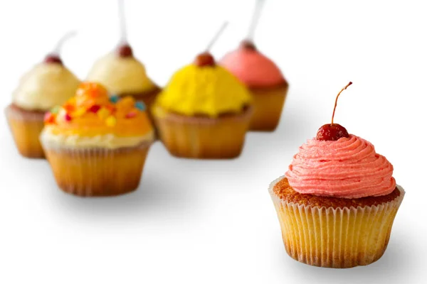 Cupcake com cobertura rosa . — Fotografia de Stock