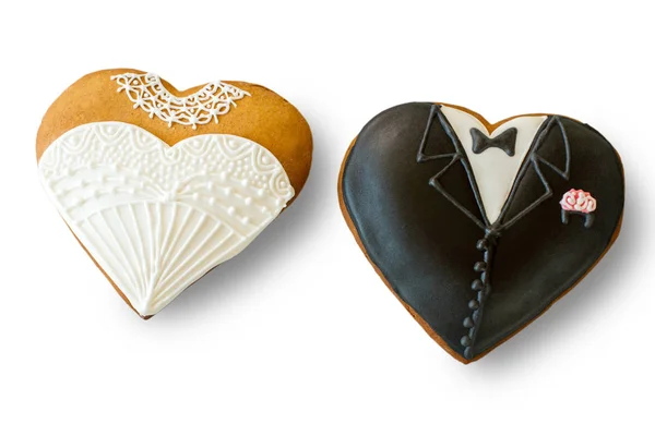 Wedding cookies on white background. — Stock Photo, Image