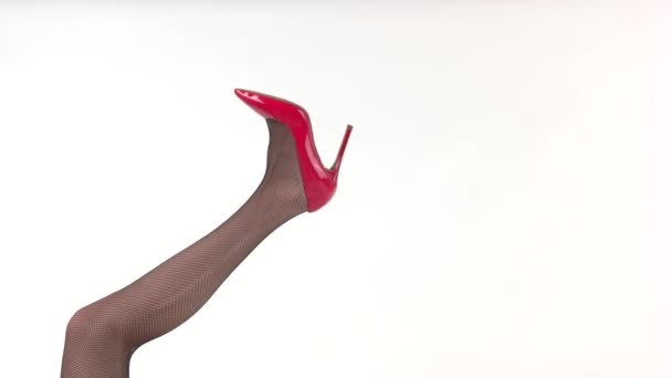 ヒール靴での足. — ストック動画