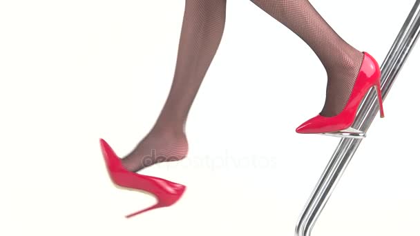 Beine einer Frau in High Heels. — Stockvideo