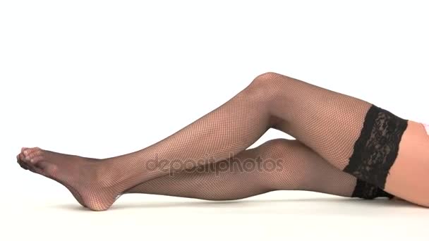 Isolated legs of woman. — Stock Video