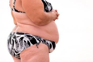 Obez vücut izole arka plan üzerinde.