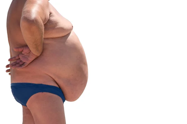 Vista lateral del hombre obeso . — Foto de Stock