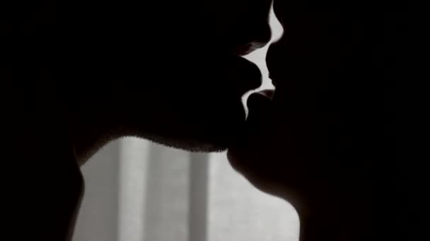 Lips of couple kissing. — Stock Video