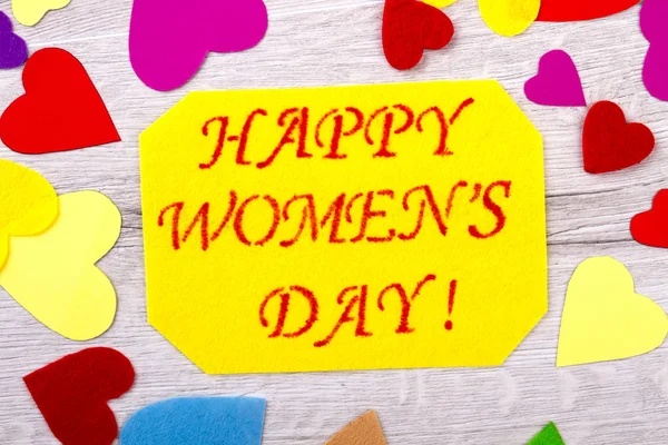 Womens Day card en harten. — Stockfoto