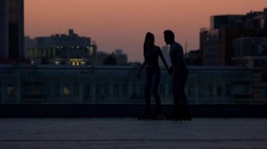 Çift paten açık havada.