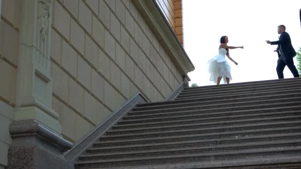 Bailando pareja de boda . — Vídeos de Stock